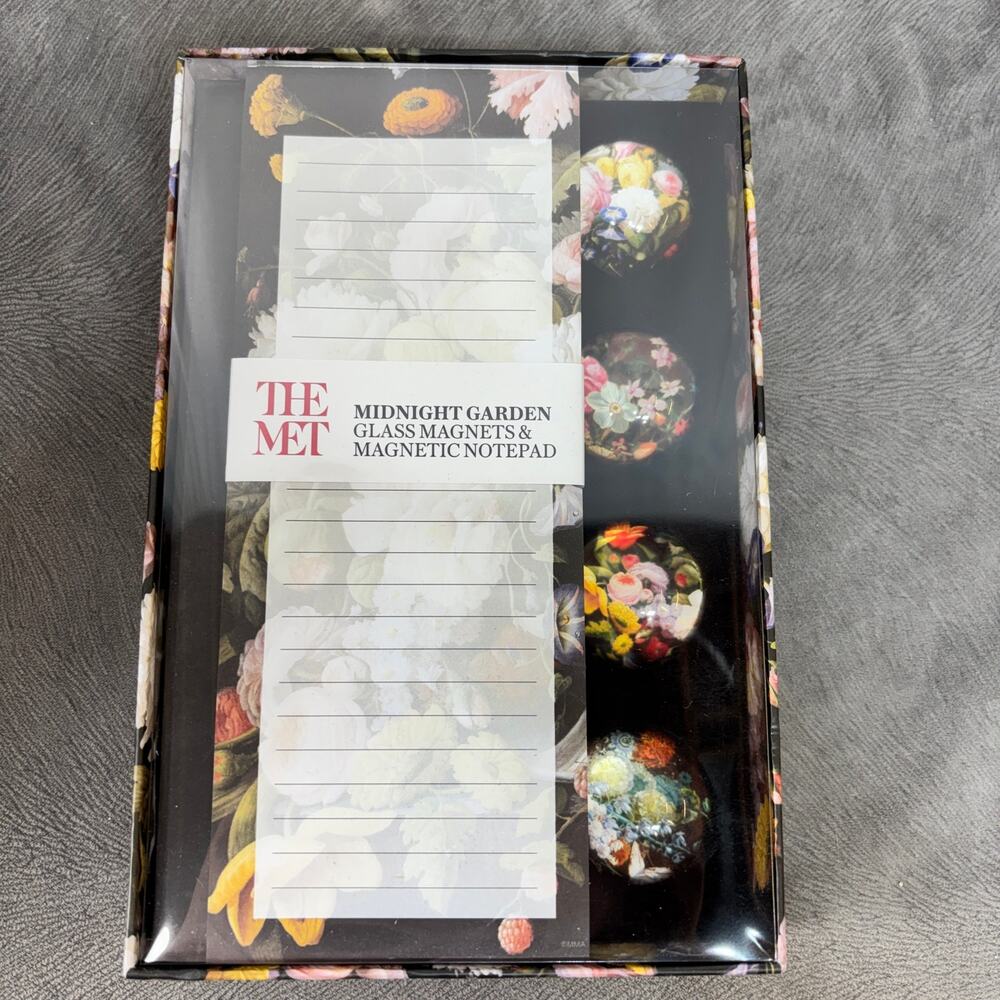 The Metropolitan Museum Of Art Midnight Garden Notepad & Glass Magnet Set New